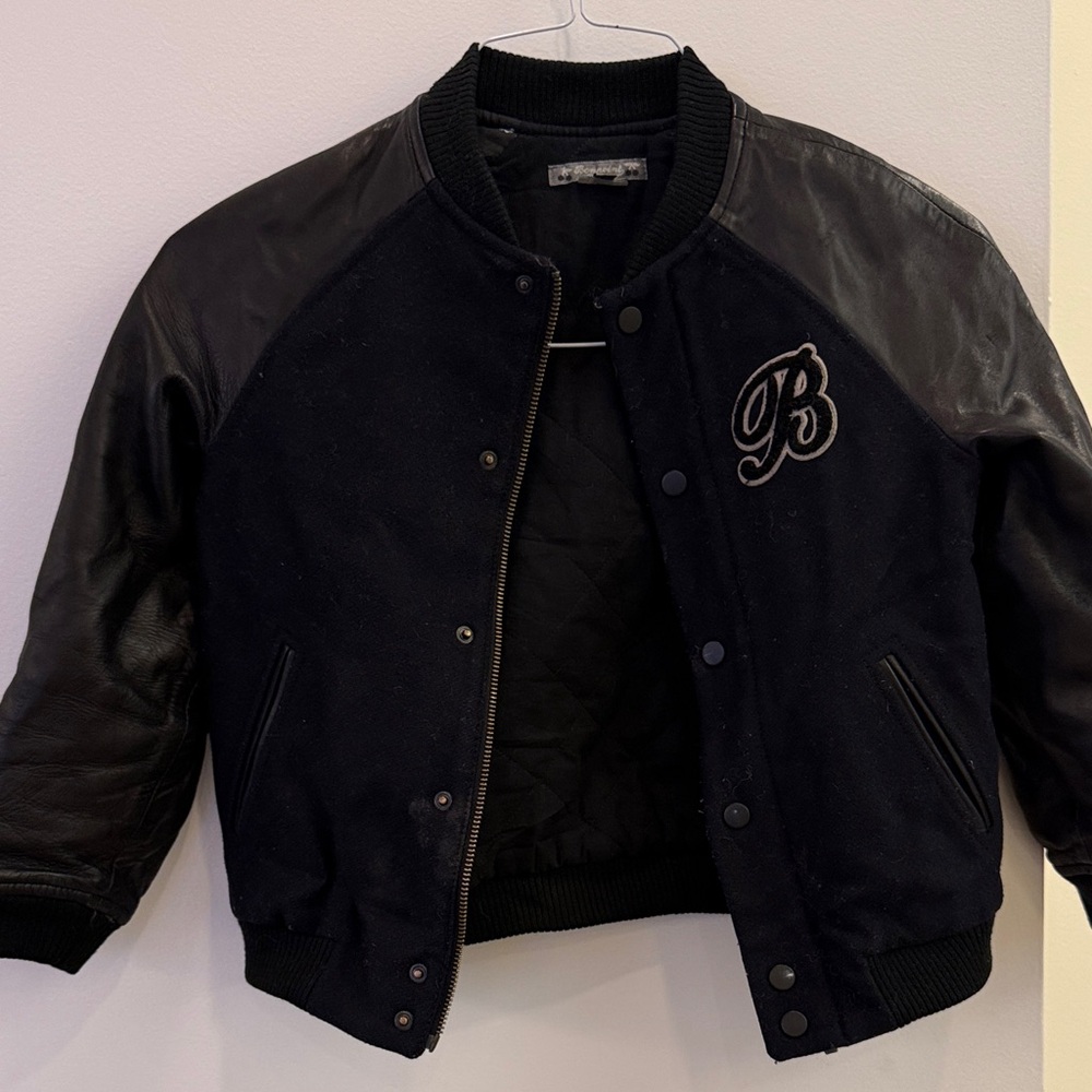 Bonpoint Black Letterman Jacket for Kids